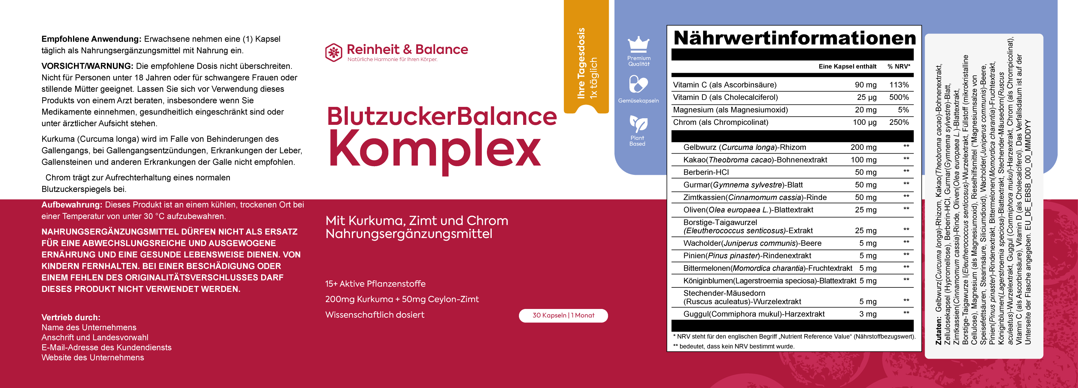 Etikett von BlutzuckerBalance Komplex