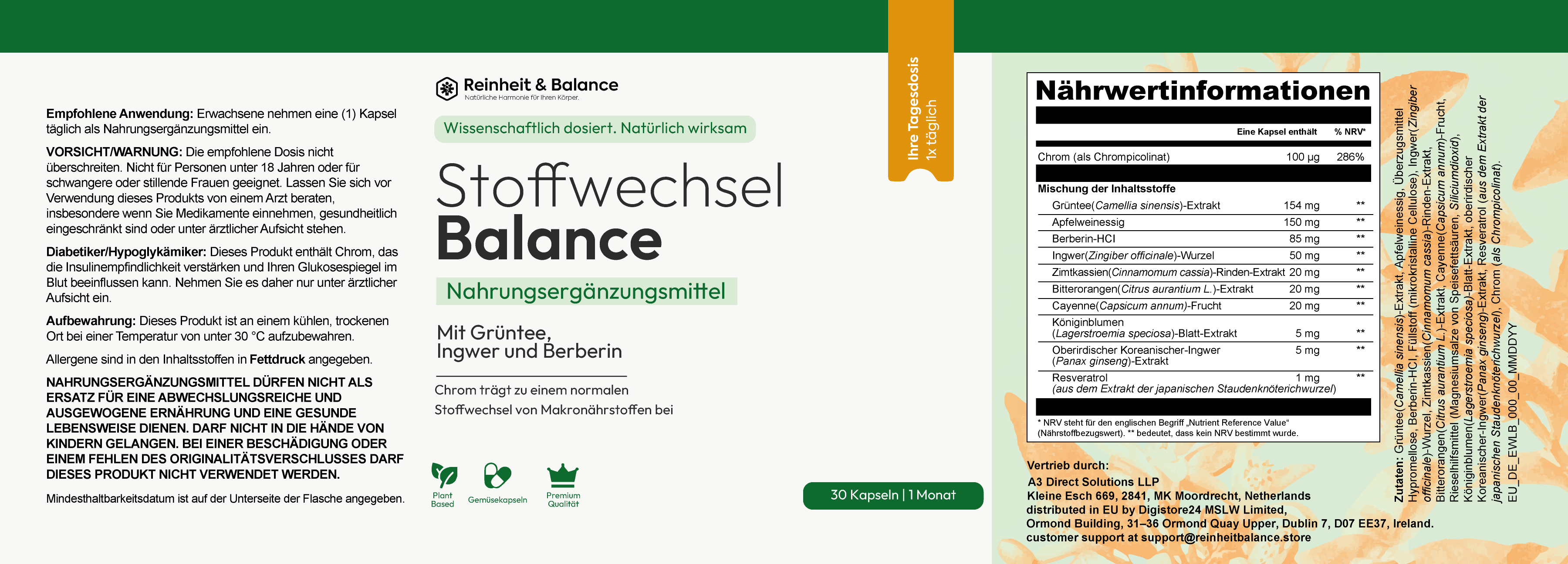 Etikett von Stofwechessel Balance