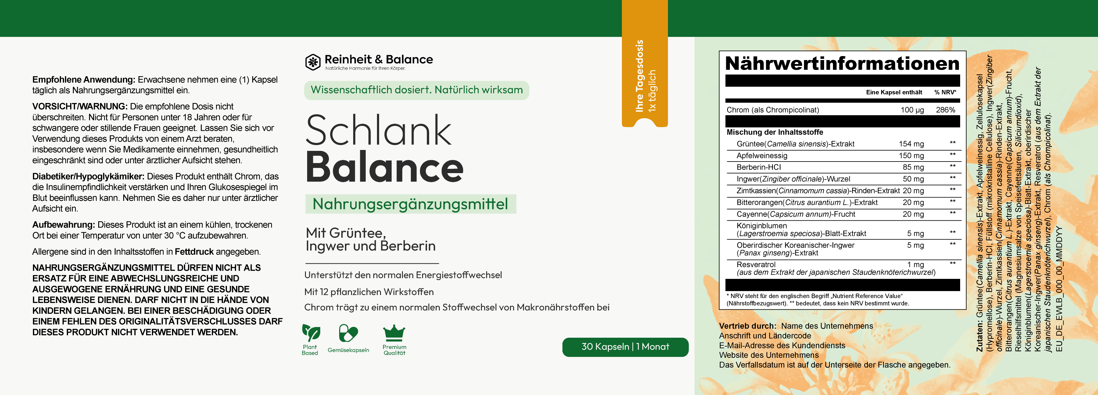 Etikett von Schlank Balance