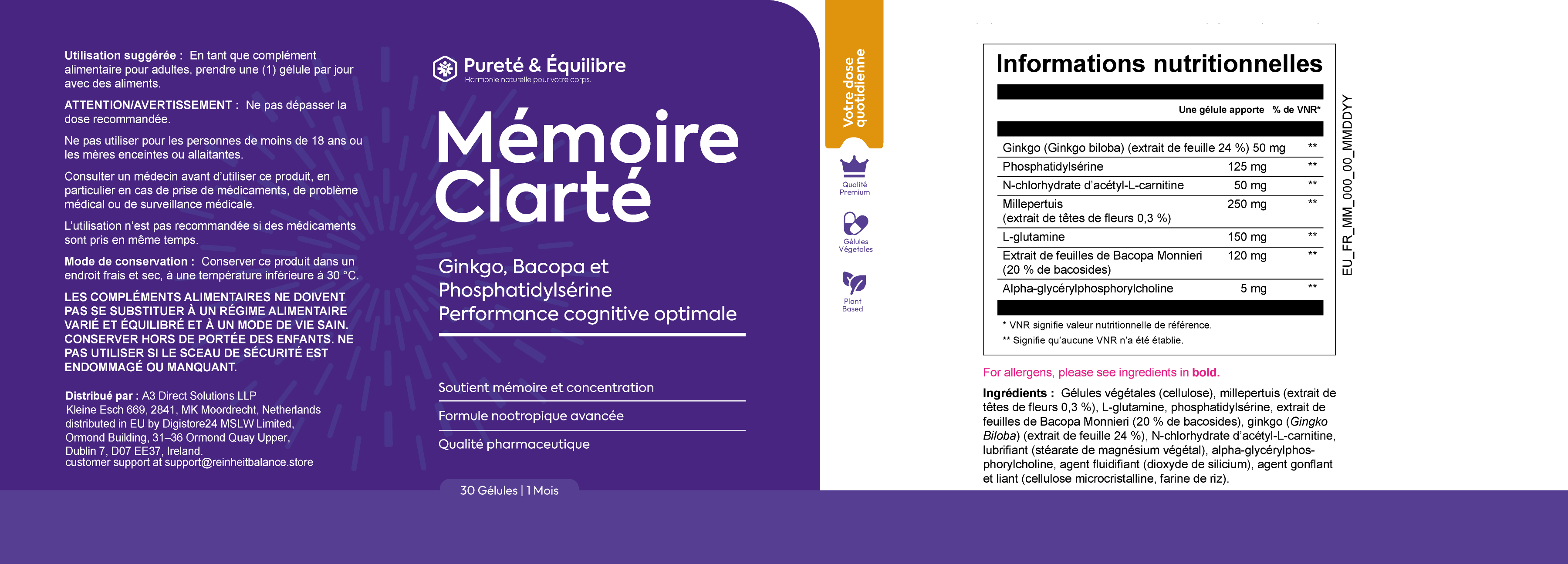 Étiquette de Mémoire Clarté